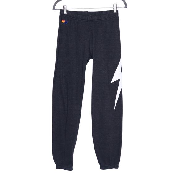 AVIATOR NATION Bolt Sweatpants Charcoal Elastic Waist Jogger Casual Women's S - Picture 1 of 10